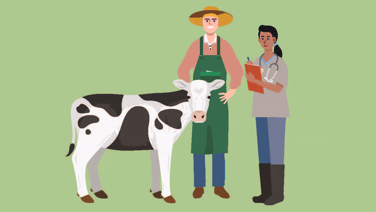 mdr-salmonella-tb A farmer and vet with a cow