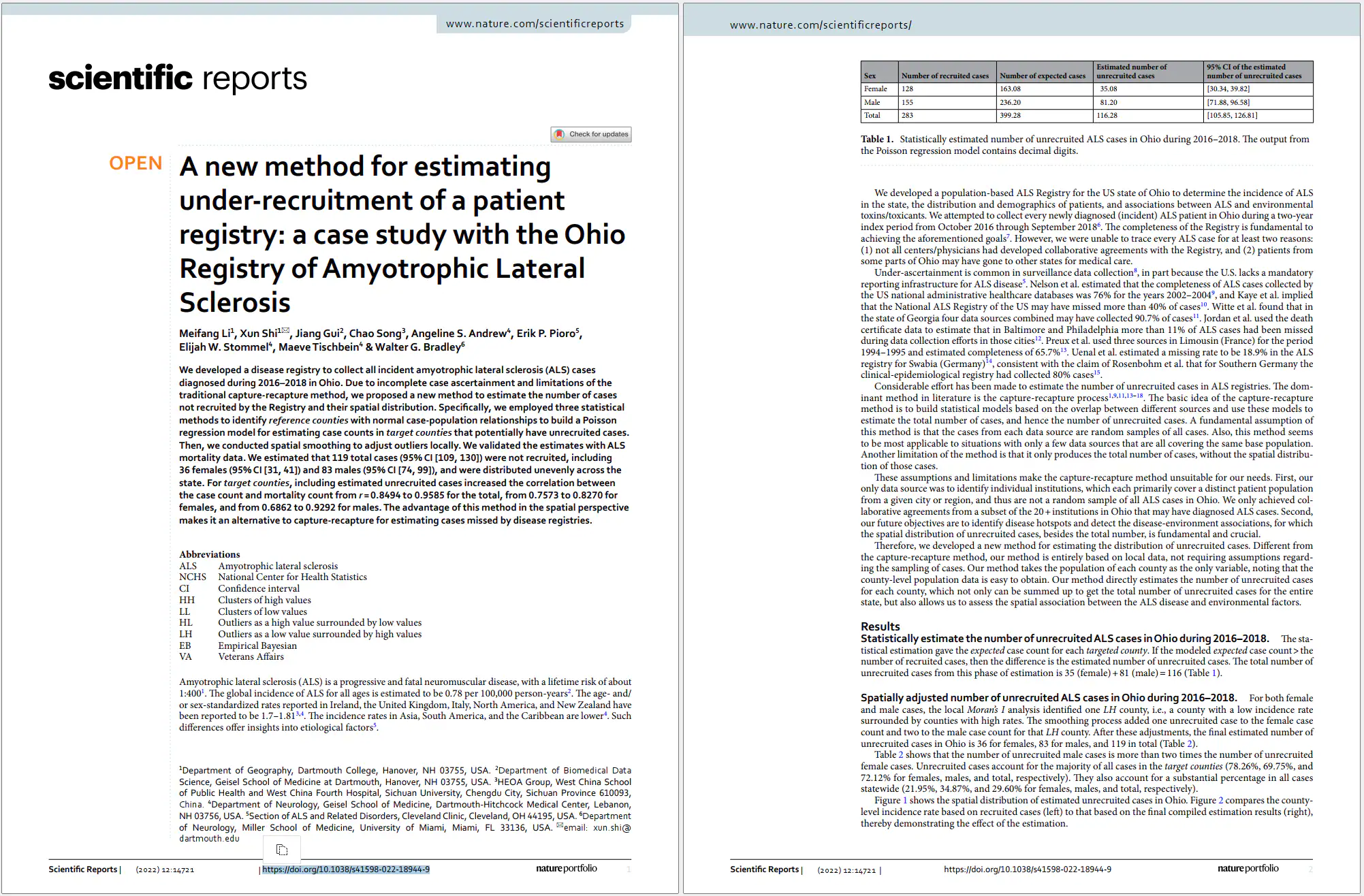 Li 2022 New statistical Screenshot of first two pages of paper