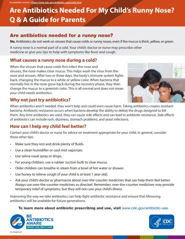 Are Antibiotics Needed for My Child’s Runny Nose?