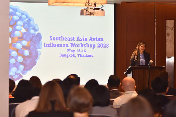 avian-workshop CDC Influenza Division Director, Dr. Vivien Dugan speaking at the Avian Influenza Workshop in Bangkok