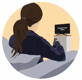 Watching tv Girl watching tv