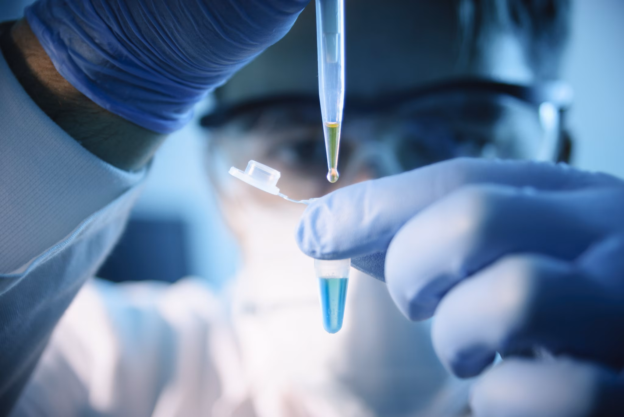 Lab personnel performing lab testing