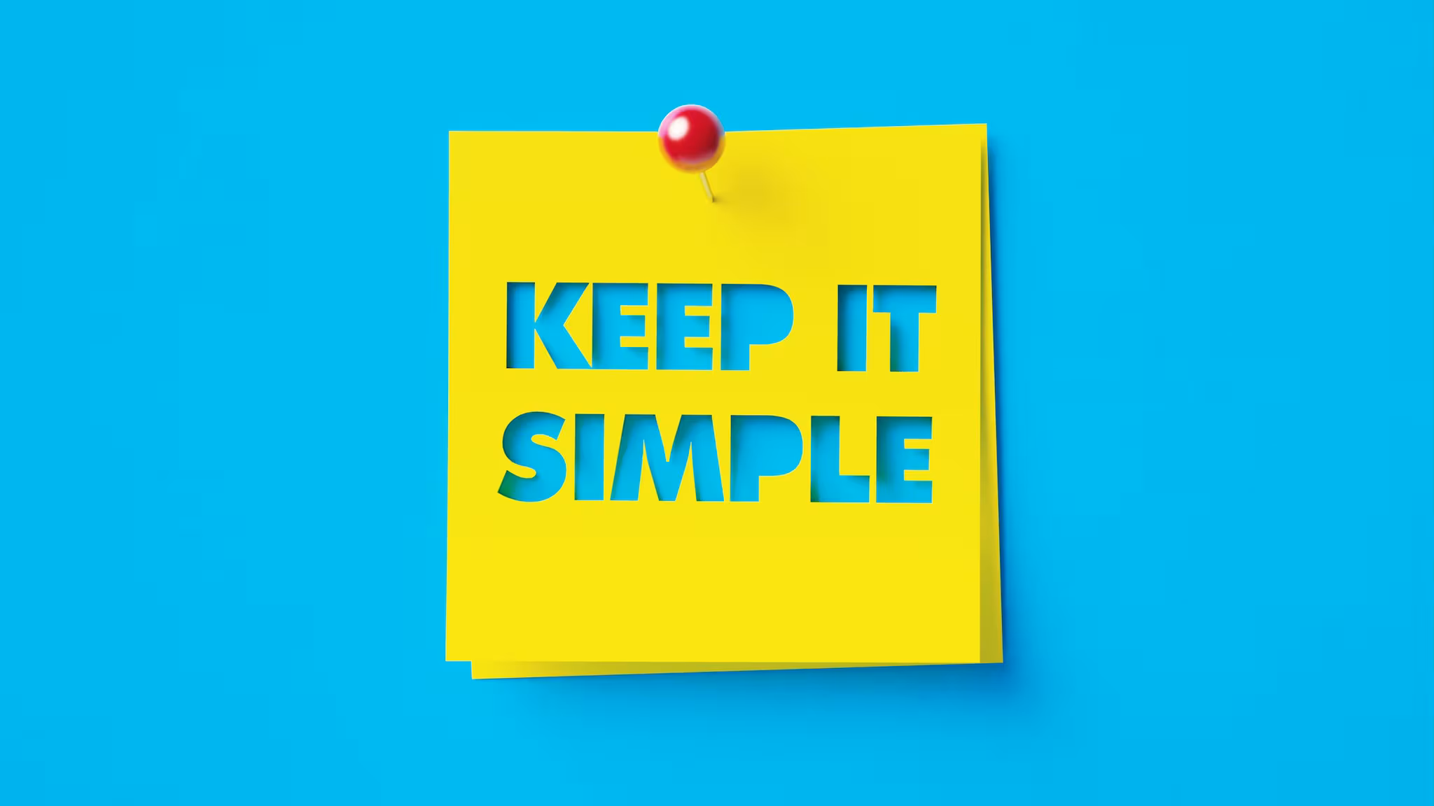 Post-it note with the words "keep it simple"