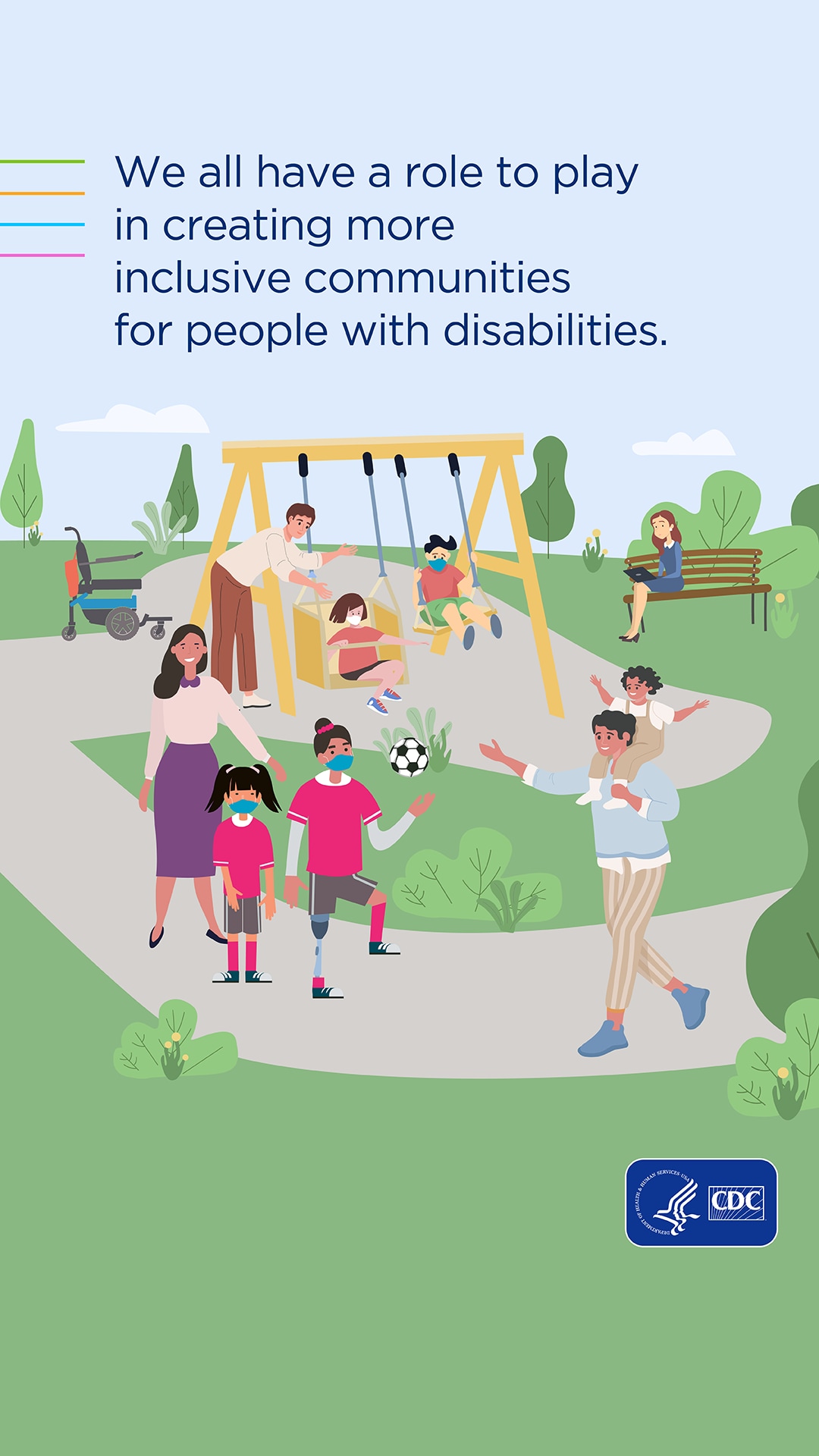 ALLY-IG-Story-Scene-3B-1080 Playground with a quote of "We have a role to play in creating more inclusive communities for people with disabilities."