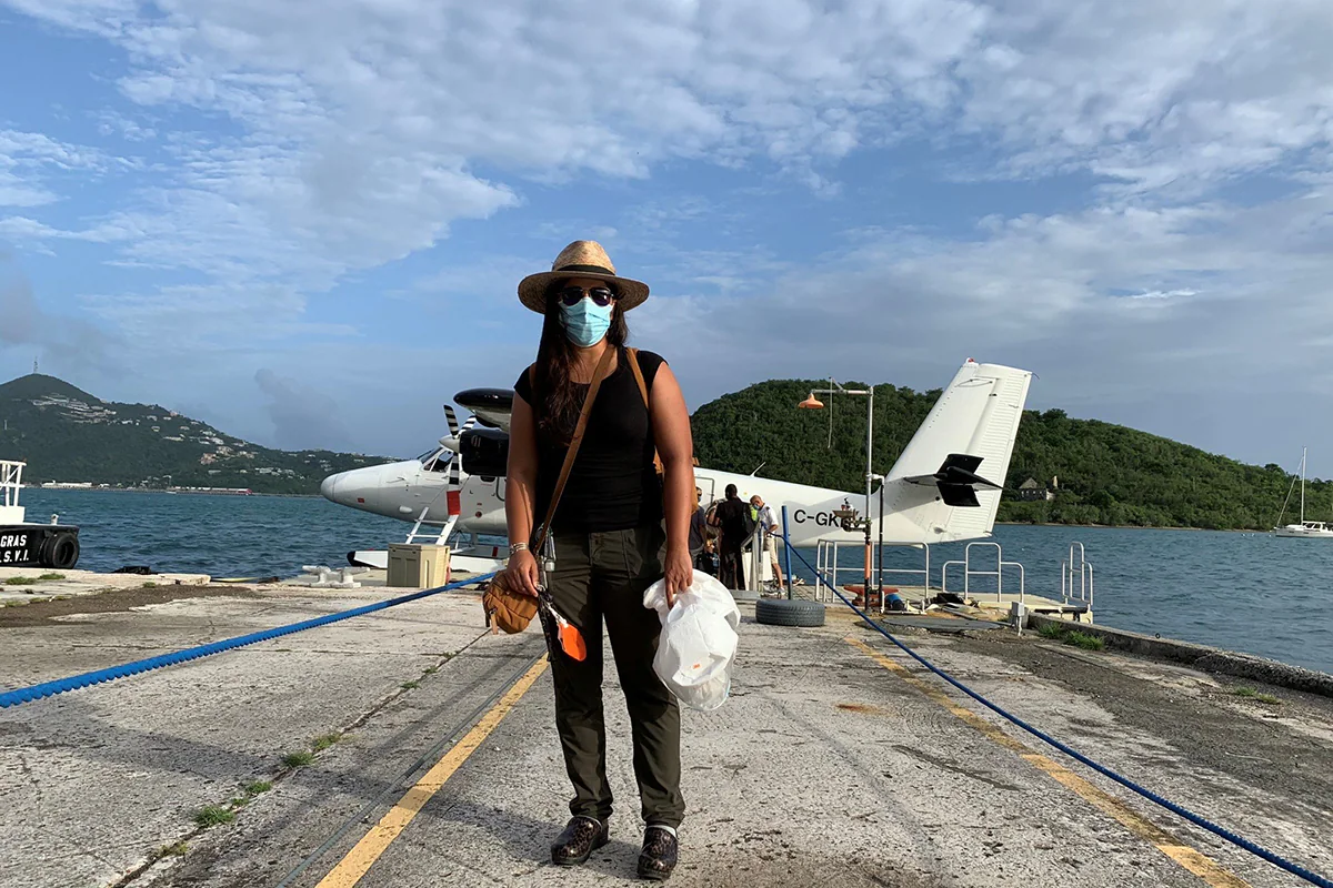 valarie-mac Valarie Mac standing in front of sea plane.