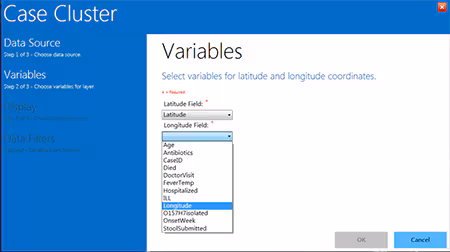 Case Cluster variables list