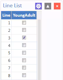 YoungAdult Conditional Assignment Line List