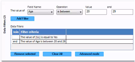 Data Filter Gadget/Add Filter with Two Conditions