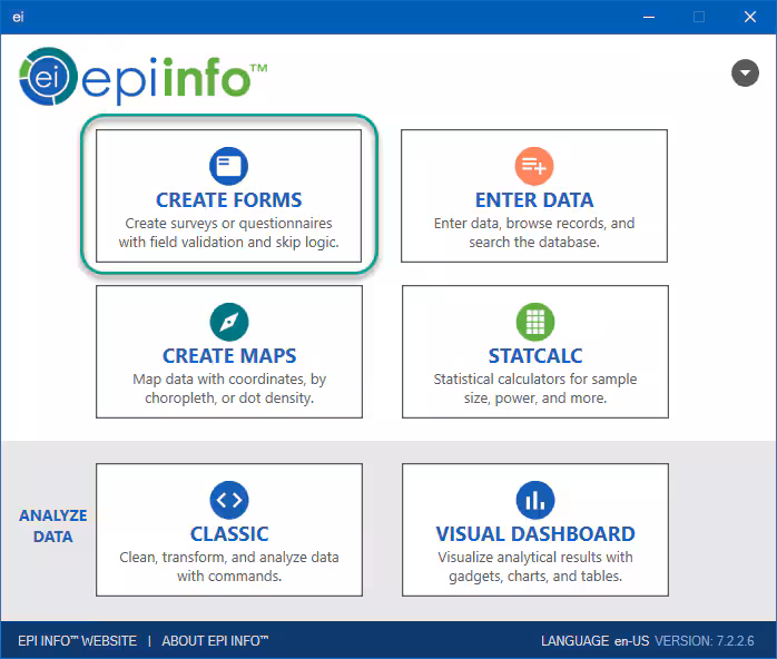 F202navigate-menu-form-designer-button Epi Info Menu showing Form Designer Button