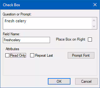 how-to-Use-Fields-Checkbox-Field3.png Image showing the Checkbox Field Definition Dialog box.