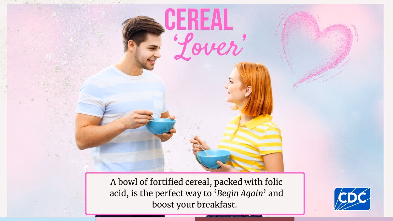 #InMyFolicAcidEra cereal lover- X Album cover for folic acid with a young couple looking at each other as they eat a bowl of cereal with the title "Cereal Lover".