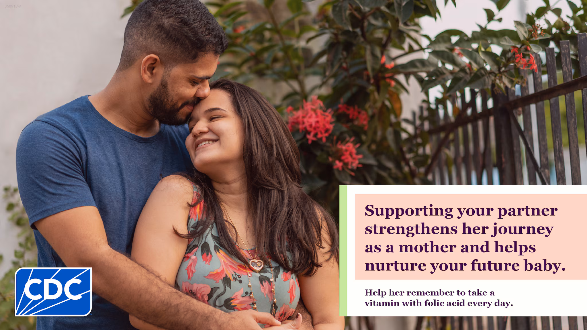 Support Your Partner's Journey- X Young couple embracing as they stand outside.
