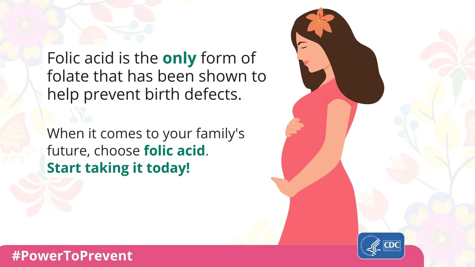 Choose folic acid- X (Twitter) Graphic of a person holding their belly.
