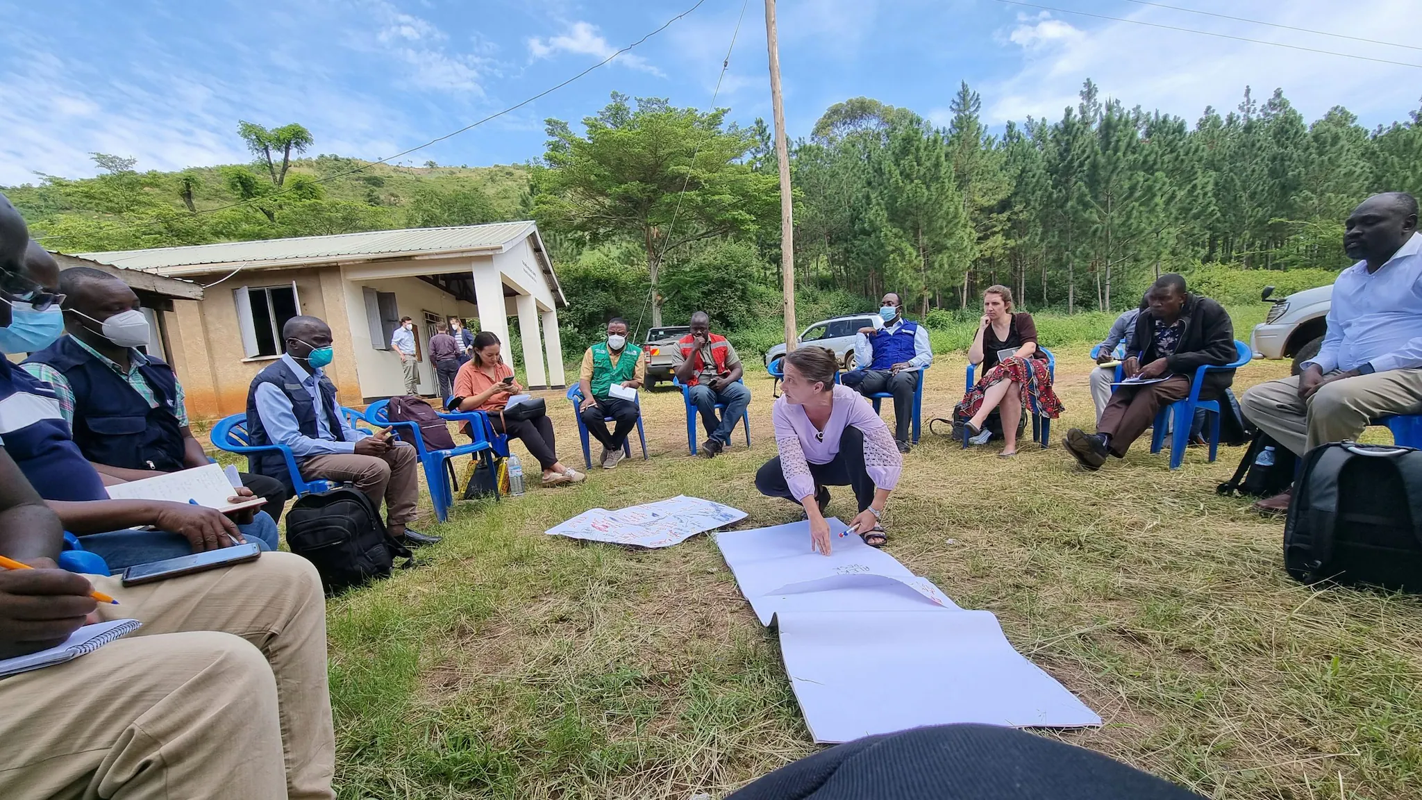 Emergency_Preparedness_Featured Dr. Amy Boore helps coordinate surveillance activities with partners in an outdoor meeting