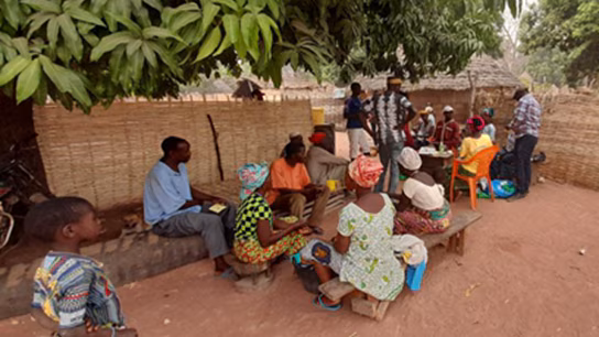 Training-Epidemiologists-in-Guinea-3 Guinea FETP residents are leading discussions with community members on the COVID-19 pandemic