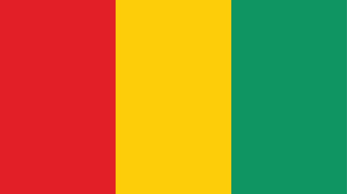 Three vertical stripes red, yellow and green