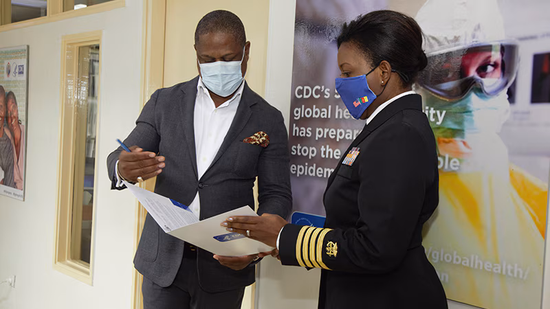 CDC Staff in Cameroon having a conversation