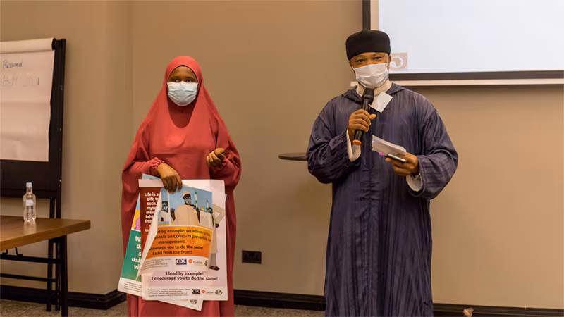 CDC and Nigeria partner to increase COVID-19 vaccination_001 CDC and the Government of Nigeria have been working with community and religious leaders to share COVID-19 prevention information