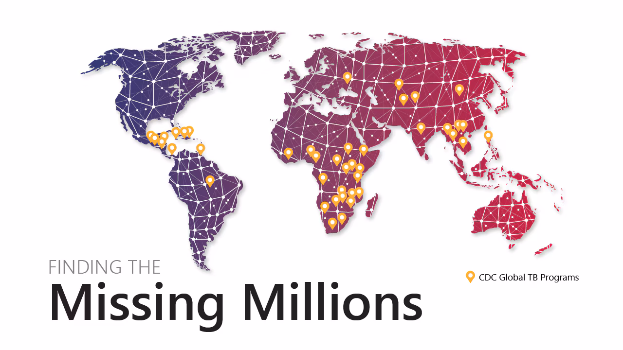 World TB Day Banner Updated Map of the countries where CDC and partners work on TB prevention