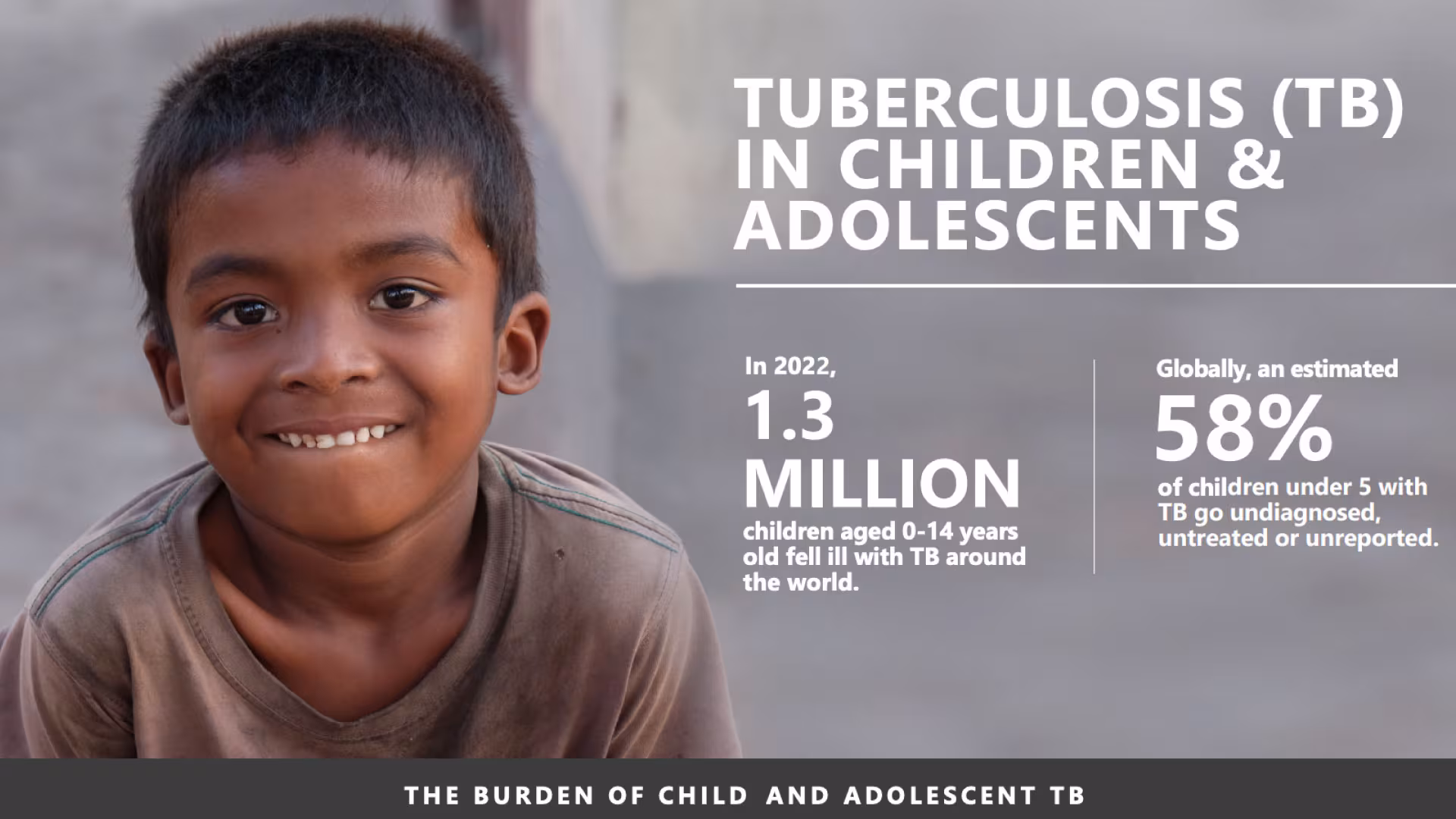 Thumbnail image of the pediatric TB fact sheet with a photo of a boy smiling.