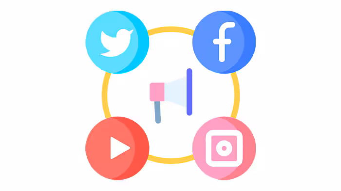 Social media Social media icons for YouTube, Instagram, FaceBook, and X.