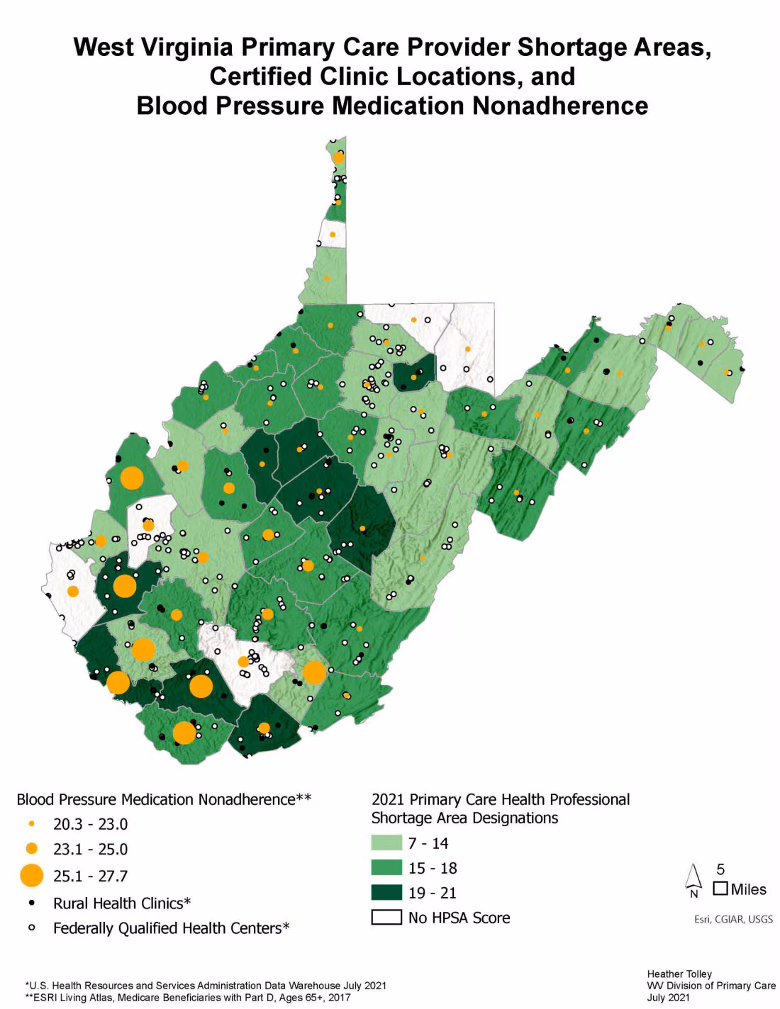 WV_HPSA 1. West Virginia Primary Care Provider Shortages, Certified Clinic Locations, and Blood Pressure Medication Nonadherence
