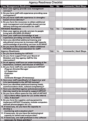artas - agency readiness checklist