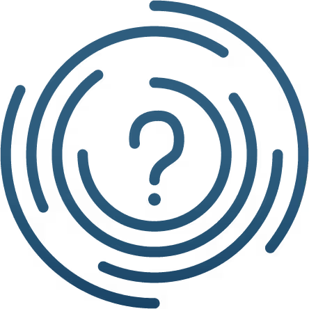 VR training image A question mark inside of multiple concentric circles