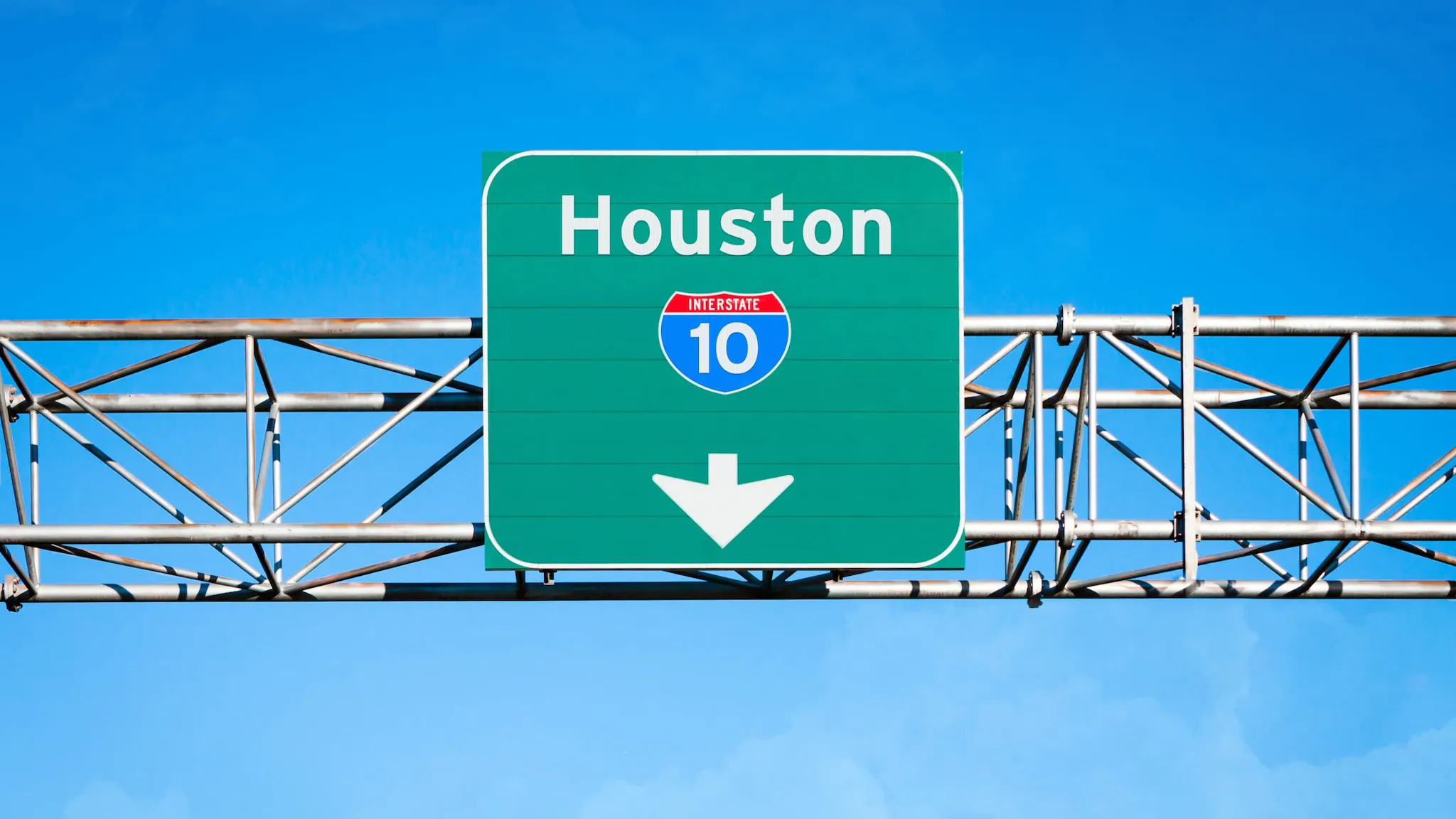 Houston Highway exit sign for Houston