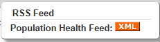 Screen shot of RSS Feed XML button.