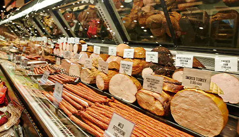 deli meat in store display case deli meat in store display case