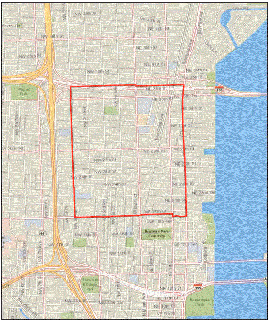 m6538e1f1.gif The figure above is a map showing a 1 square-mile area encompassing the 6-block area of the Zika virus transmission outbreak plus a buffer zone.