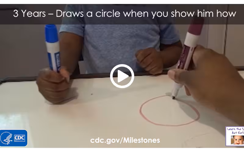 Draws a circle, when you show him how