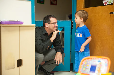 3 Years_Separates easily from mom and dad-444 A father talking with his child