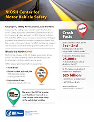 2018-177 First page of the NIOSH Center for Motor Vehicle Flyer - document number 2018-177