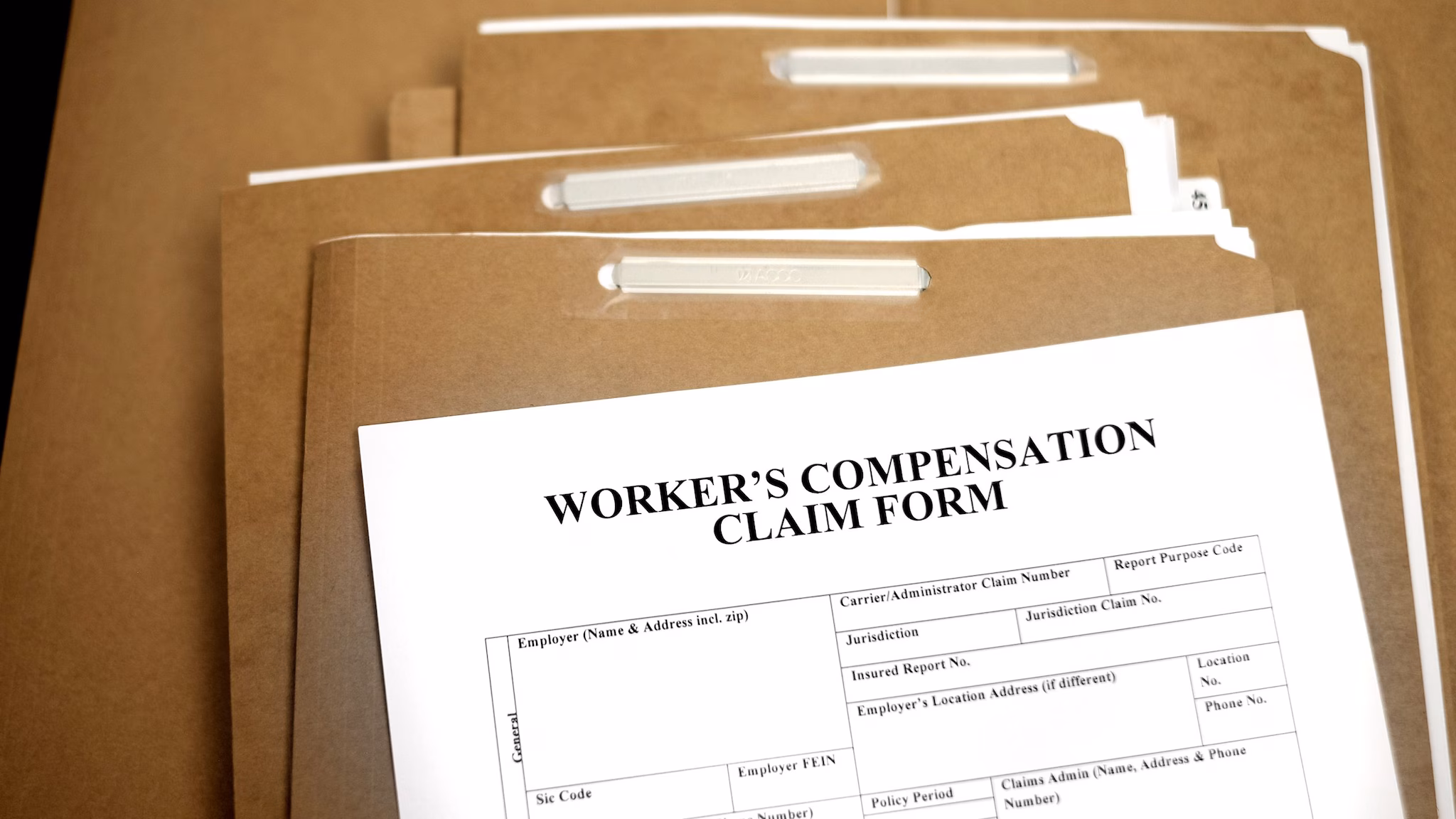 worker compensation image of a worker compensation claim form. Image by Getty Images.