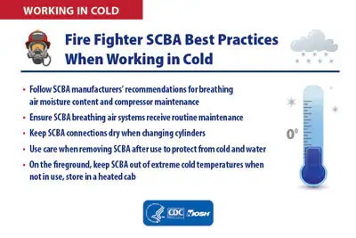 FF-ColdScbaBestPractice-SM Infographic - WORKING IN COLD: Fire Fighter SCBA Best Practices When Working in Cold
