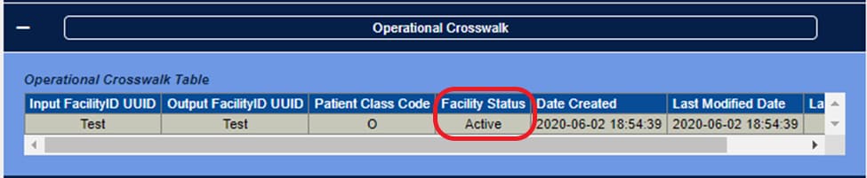 Operational Crosswalk Active screen