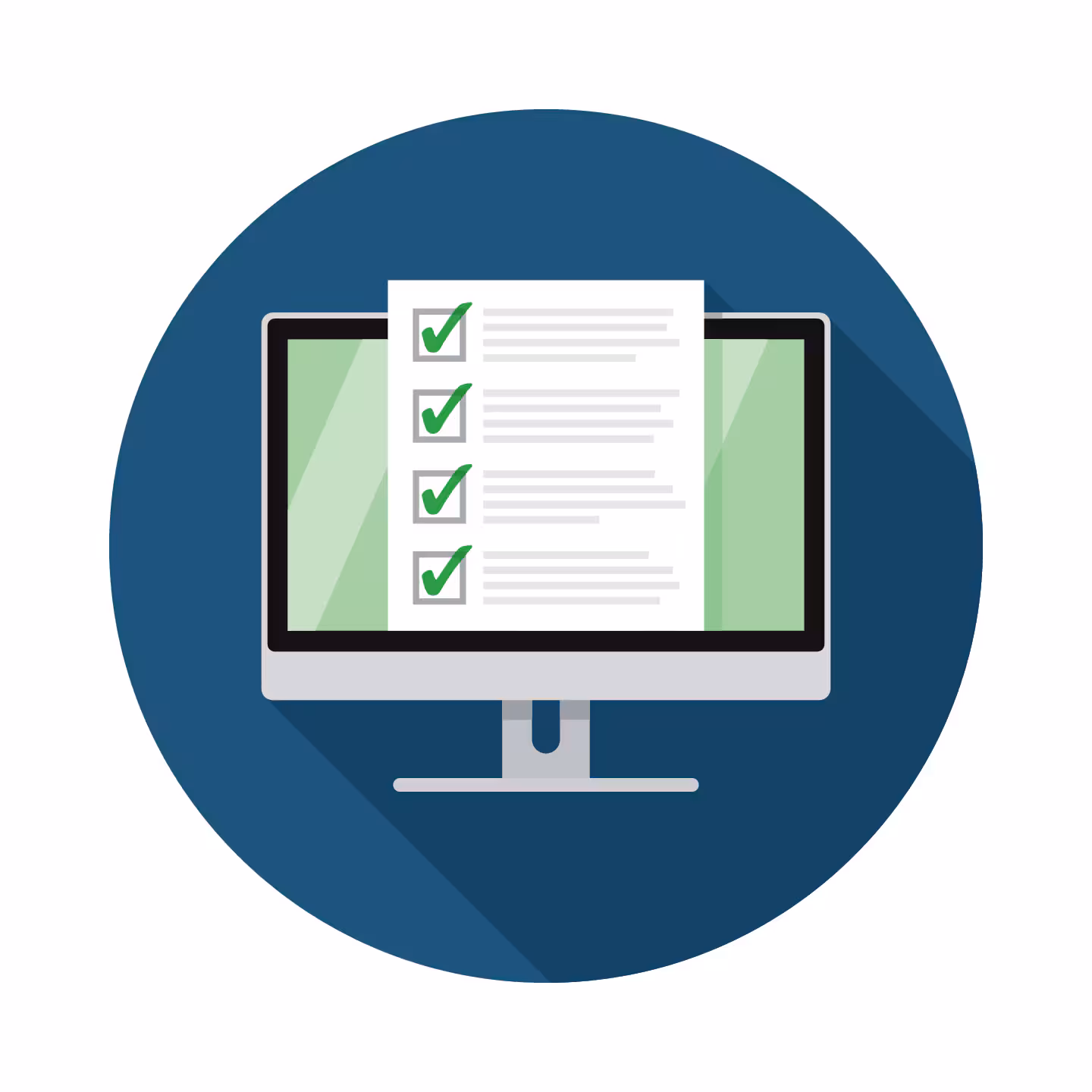 Computer image Image of computer and checklist