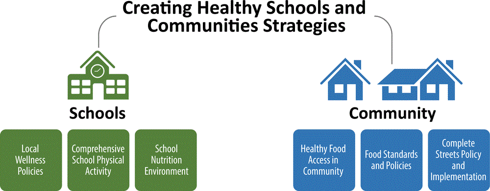 20_0232_01 Schematic diagram of the Creating Healthy Schools and Communities initiative, New York State Department of Health, 2015–2020.