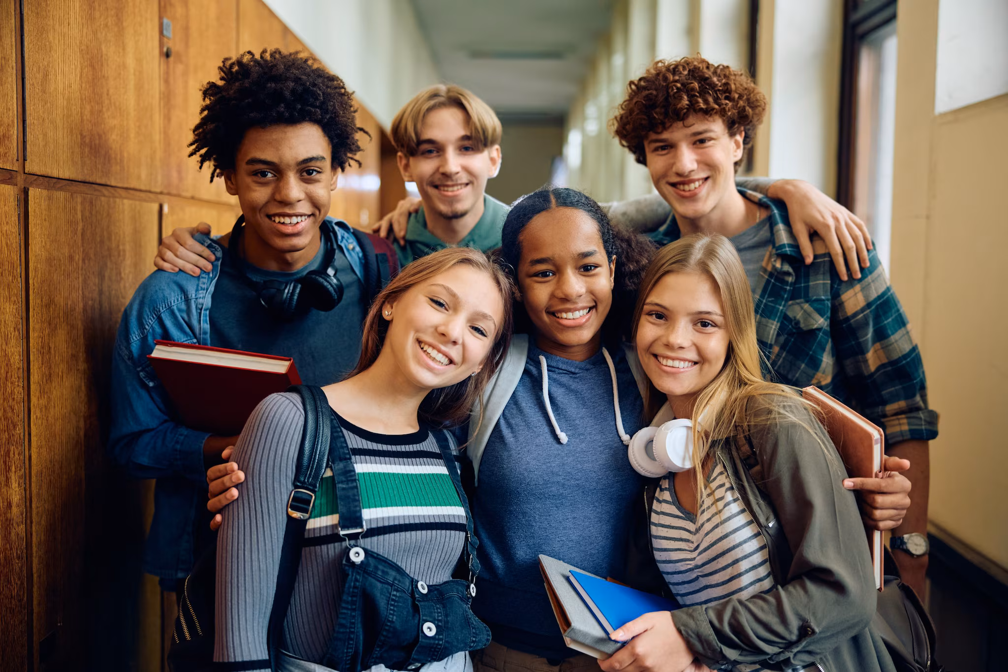 A group of high school students A group of high school students