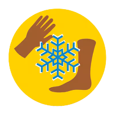 — title missing — Illustration of cold hands and feet.