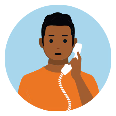 — title missing — Illustration of a man on the phone.