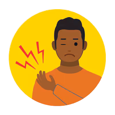 — title missing — Illustration of a man with shoulder weakness.
