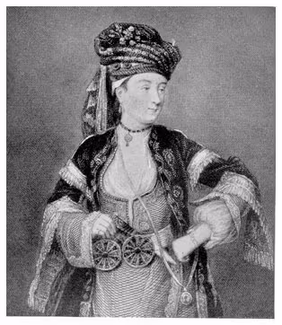 Mary Wortley Montagu A black and grey image of an 18th century woman