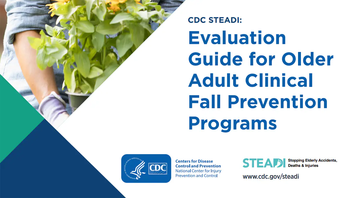 evaluation-plan-tn Image of woman holding a plan. White background with blue text: Evaluation Guide for Older Adult Clinical Fall Prevention Programs