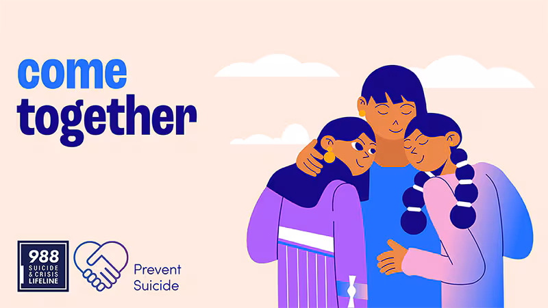 Indigenous people hugging. Come together. Prevent suicide.