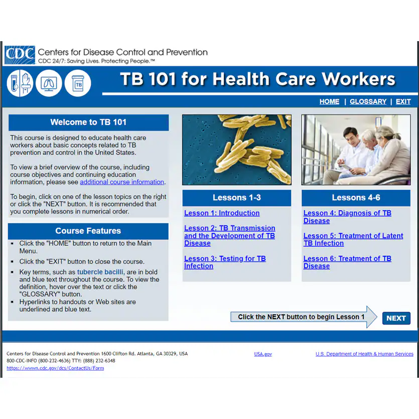 TB 101 Web Course Menu TB 101 Web Course Main Menu