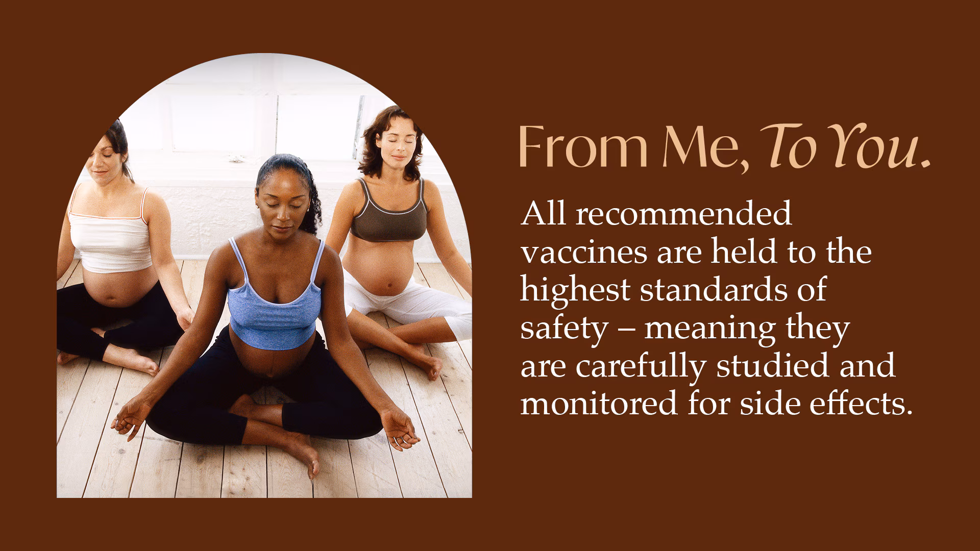 From Me, To You Pregnant People Meditating Three pregnant women meditating in a room.