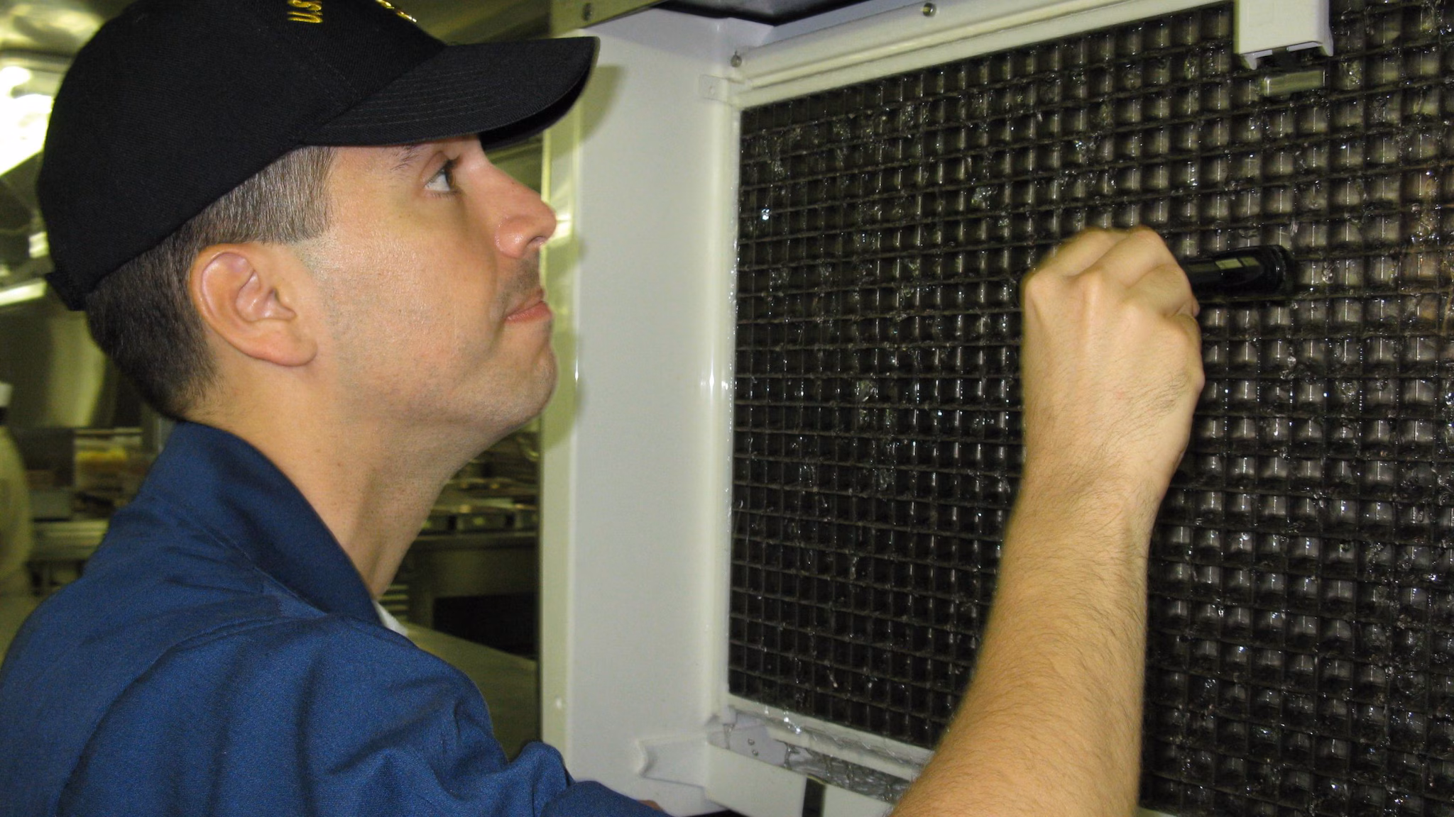 Public health operational inspections Cruise ship inspector conducting an inspection.